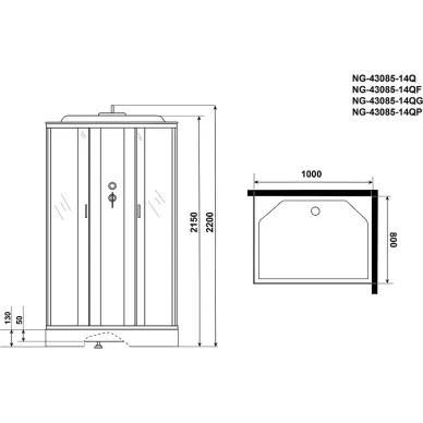 Душевая кабина Niagara Classic NG-43085-14QF 100x80x220, с гидромассажем 8