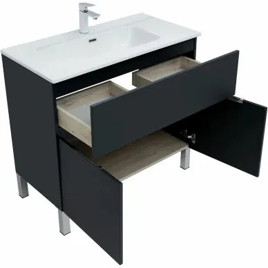 Тумба для ванной Aquanet Алвита New 303911 90 см, серый антрацит 2