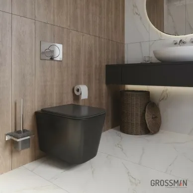 Инсталляция для подвесного унитаза Grossman 900.K31.01.000+клавиша 700.K31.05.12M.12M хром сатиновый+унитаз GR-4441BMS 5