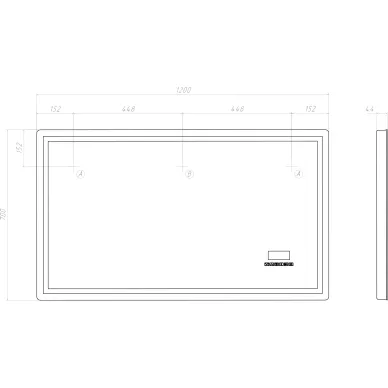 Зеркало VIGO Geometry Media voice 52 120 см 5