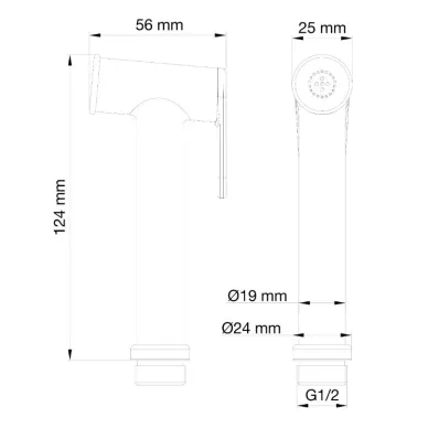Лейка для гигиенического душа Wonzon & Woghand WW-88PQ01-BG брашированное золото 1