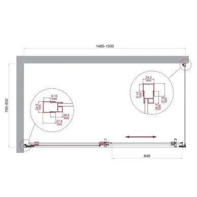 Душевой уголок BelBagno Luce LUCE-AH-1-150/80-C-Cr 150x80 см, хром/прозрачное стекло 5