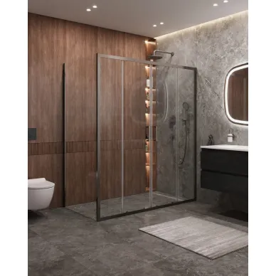 Душевой уголок Cezares Molveno MOLVENO-AH-2/1-170/90-C-GM-IV 170х90 профиль оружейная сталь/стекло прозрачное 0