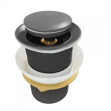 Сливной набор для раковины Teymi Ritta T140127 без перелива, click-clack, чёрный матовый 7