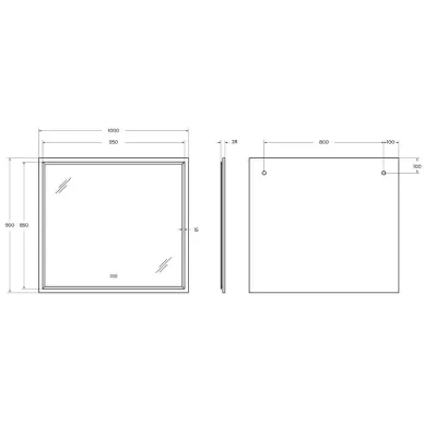 Зеркало Cezares Interni CZR-SPC-INT-1000-900-LED-TCH-WARM-BL 100x90 см, с LED подсветкой и сенсорным выключателем, Bianco Lucido 8