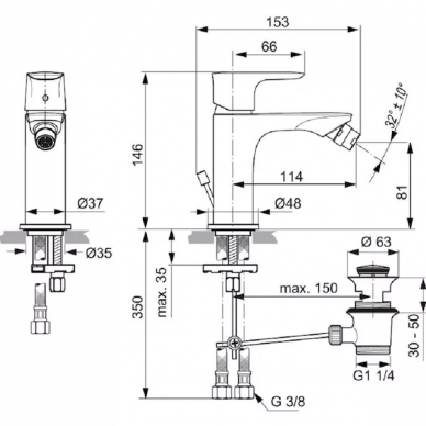 Смеситель для биде Ideal Standard Connect AIR (A7030AA) 2