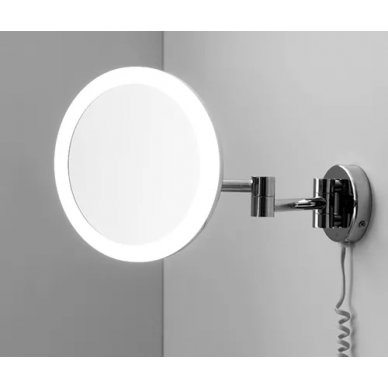 Зеркало косметическое Wasserkraft K-1004 (поворотное) (настенное) с LED-подсветкой 1