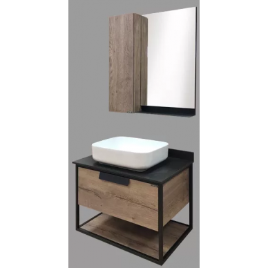 Тумба для ванной Comforty Кельн-75 (75.5x64.5x52 см), дуб темный 5