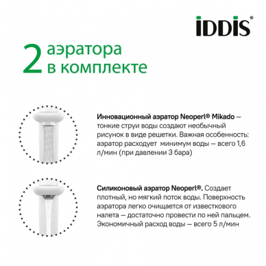 Смеситель для раковины Iddis Slide (SLIWTBTi01) белый матовый 12