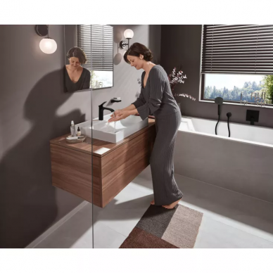 Смеситель для раковины Hansgrohe Vivenis (75020670) с донным клапаном,  матовый черный 1