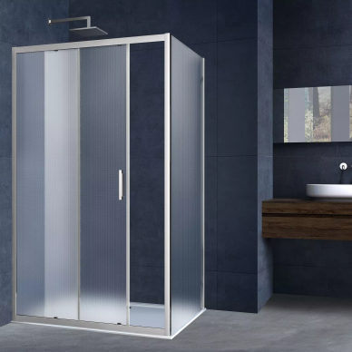 Душевой уголок Vincea Alpha (VSR-3AL8015MT) 150х80х190 см, профиль хром/стекло текстурное 10