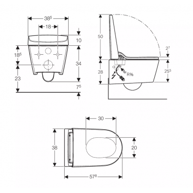 Чаша подвесного унитаза Geberit AquaClean Sela (146.145.11.1) 6