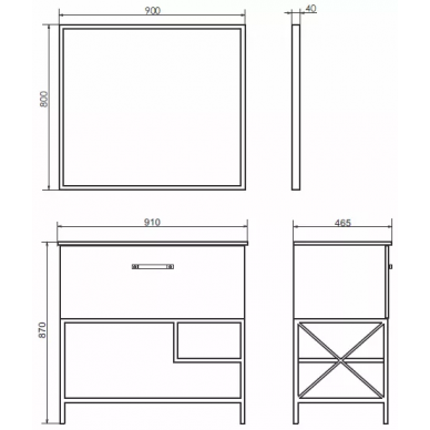 Тумба для ванной Comforty Бредфорд 90 (91x87x46.5 см), дуб темный, белая раковина 8
