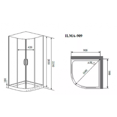 Душевая кабина Timo Premium (ILMA909B) 90x90 без гидромассажа, черный 7