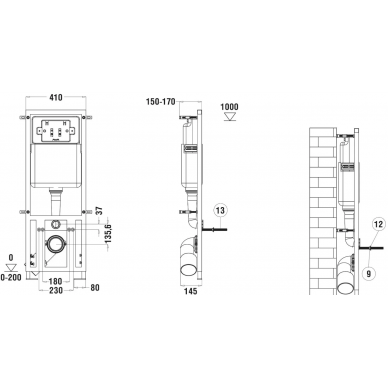 Инсталляция Welt Wasser MARBERG 410 + TELBACH 004 GL-WT + MAR 410 SE GL-WT в комплекте с унитазом, безободковый, с сидением микролифт 6