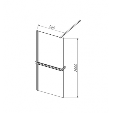 Душевая перегородка Vincea Walk-In (VSW-4HR900CGG) 90х200 см, профиль брашированное золото/стекло тонированное 2