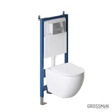 Инсталляция для подвесного унитаза Grossman 900.K31.01.000+клавиша 700.K31.03.100.100+унитаз GR-4411S 11