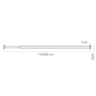 Карниз для ванной Wasserkraft Elbe SC-721121 110-200 см, черный матовый 5