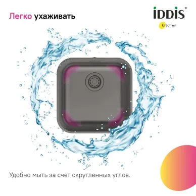 Мойка кухонная Iddis Mate MAT44GMi77 графит 10
