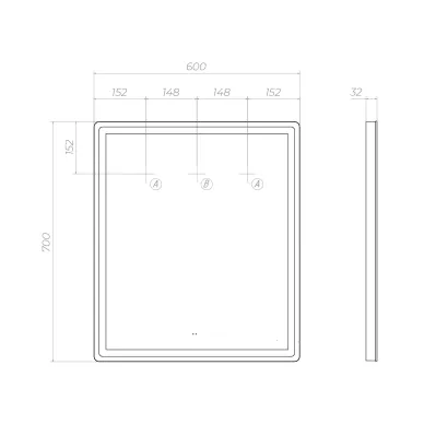 Зеркало VIGO Geometry Comfort 058 60 см 6