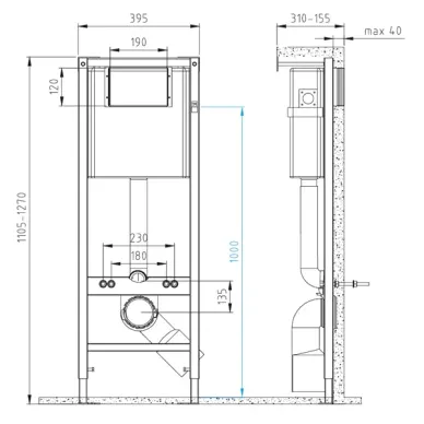 Комплект унитаз подвесной с инсталляцией Cersanit CARINA XL CO DPL EO slim 64441, кнопкой CORNER пластик хром глянцевый 7