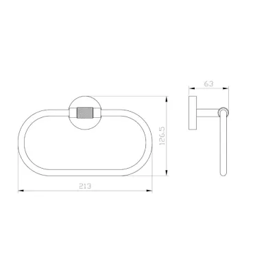 Полотенцедержатель Wonzon & Woghand MajesticWW-9213 кольцо, чёрный/золото 1