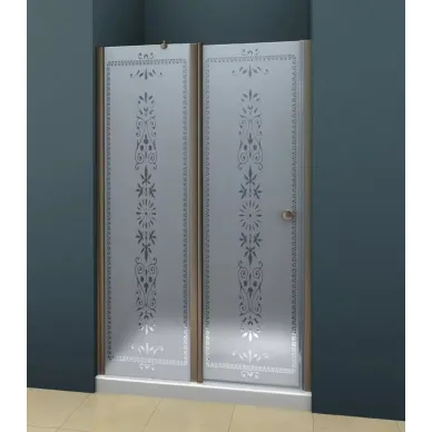 Душевая дверь Cezares Royal Palace B12 (100 см) (60+40) прозрачное стекло с матовым узором (бронза) 0