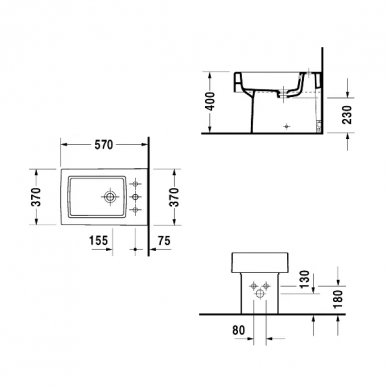 Биде напольное Duravit Vero (224010) 1