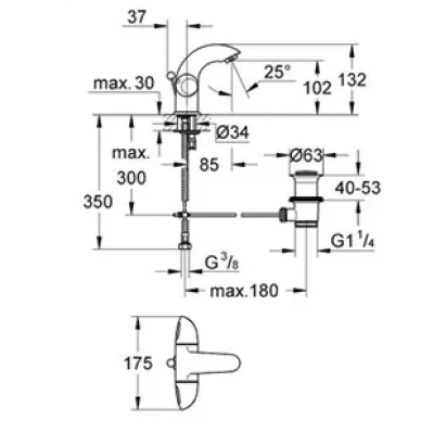 Смеситель для раковины Grohe Aria (21091000) 1