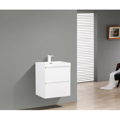 Тумба для раковины BelBagno Pietra Mini (PIETRA MINI-500-2C-SO-BL) (49.4x39.5) белый глянцевый 1