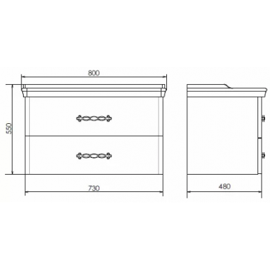 Тумба для ванной Comforty Неаполь-80 (80x55x48 см), белый глянцевый 7