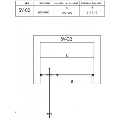 Душевая дверь RGW Stilvoll SV-02B (06320208-14) 80х200 см, чёрный профиль/прозрачное стекло 2