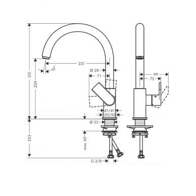 Смеситель для кухни Hansgrohe Vernis Shape (71871670) матовый черный 1
