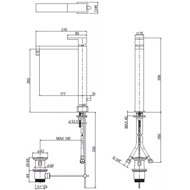 Смеситель для раковины Cezares Unika (UNIKA-LC-03/24-W0) золото 24 карат 5