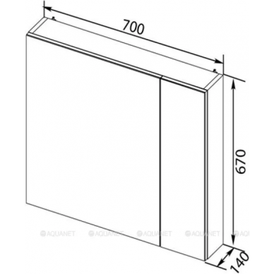 Зеркальный шкаф Aquanet Порто 70 (00241748) белый 3
