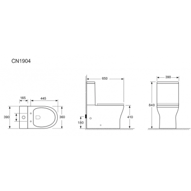 Чаша для напольного унитаза Ceramicanova Star (CN1904) безободковый, с бачком и сидением микролифт 8
