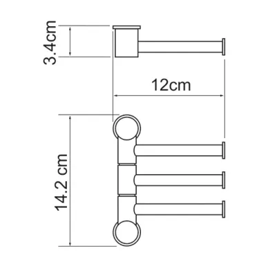 Полотенцедержатель Wasserkraft (K-1053BLACK) тройной, черный матовый 1