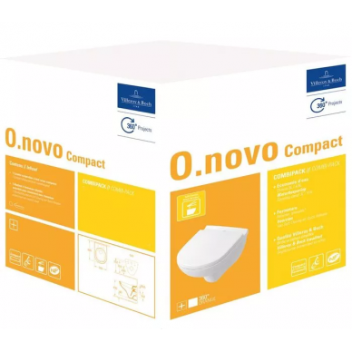 Чаша подвесного унитаза Villeroy & Boch O.Novo Directflush (5688H1R1) безободковый, с микролифтом 10