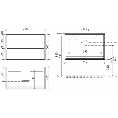 Тумба для ванной Sancos Libra (LB80W) (79см) белый глянец 5