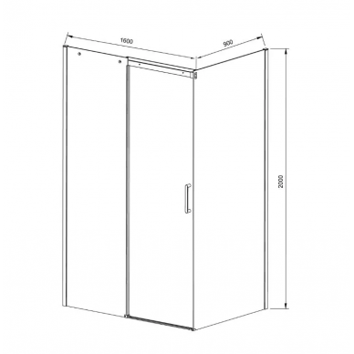 Душевой уголок Vincea Dice (VSR-4D9016CLB) 160х90х200 см, профиль чёрный/стекло прозрачное 2