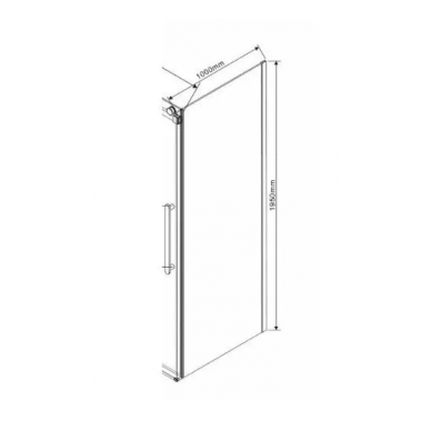 Боковая панель Vincea Como Soft (VSG-1CS100CLB) 100x195 см, профиль чёрный/стекло прозрачное 1