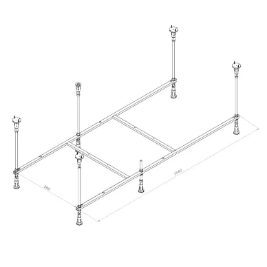 Каркас для ванны Am.Pm Func (W84A-160-070W-R) (160x70 см) в комплекте с монтажным набором 1