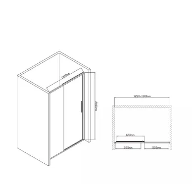Душевая дверь Vincea Slim-U (VDS-2SU130CL) 130x200 см, профиль хром/стекло прозрачное 6