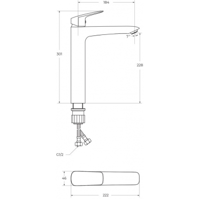 Смеситель для раковины BelBagno Due (DUE-LMC-CRM-W0) высокий излив (хром) 6