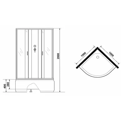 Душевая кабина Niagara Classic NG-6709-14BK 100х100х200 см, без крыши 6