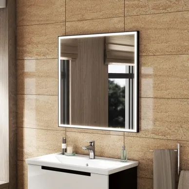 Зеркало Teymi Helmi Black Edition T20305IR с подсветкой, сенсор на взмах, чёрный, 80 см 5