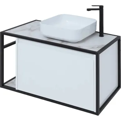 Тумба для ванной Aquanet Nova Lite Loft 261651 правая, 90 см, белый глянец 5