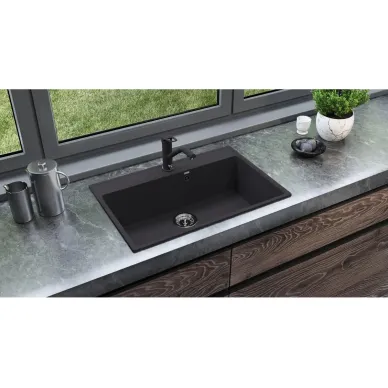 Мойка кухонная Ulgran Quartz (Forte 760-07) уголь 2
