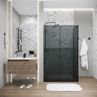 Душевой уголок Grossman Galaxy 110х80х195 см, стекло тонированное/профиль чёрный 5