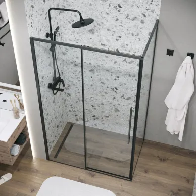 Душевой уголок Grossman Galaxy 140х80х195 см, стекло прозрачное/профиль чёрный матовый 6
